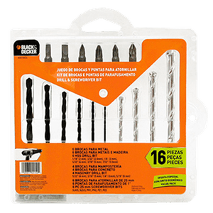 Jogo de Brocas e Pontas 16 Peças Black&Decker
