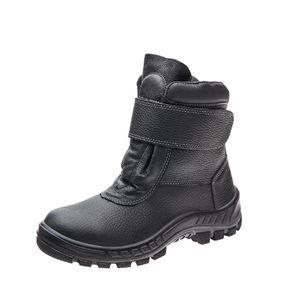 Coturno Couro Bico Aco Sem Cadarco Preto Bi N36 Marluvas