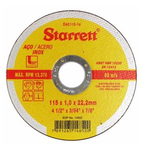 Disco Corte 04.1/2"" 115,0x1,0x22,2 Starrett