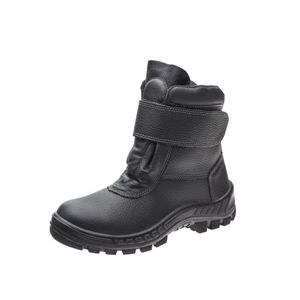 Coturno Couro Bico Aco Sem Cadarco Preto N 39 Marluvas