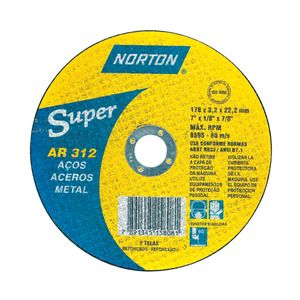 Disco Corte 7x1/8 para Metais Super AR312 Norton