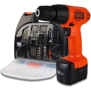 Furadeira Parafusadeira Black&Decker Bateria Com 100 Peças