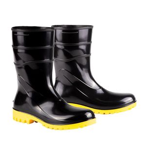 Bota de PVC 28cm com Forro N44 Preto solado Amarelo CA37456 Bracol