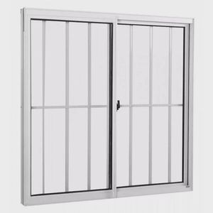 Janela de Alumínio Branco 2 Folhas Vidro Liso 80x80cm (LxA) Com Grade Quality