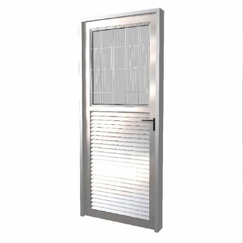 Porta-de-Aluminio-Natural-Postigo-Vidro-Liso-210x80cm-Lado-Esquerdo-Quality