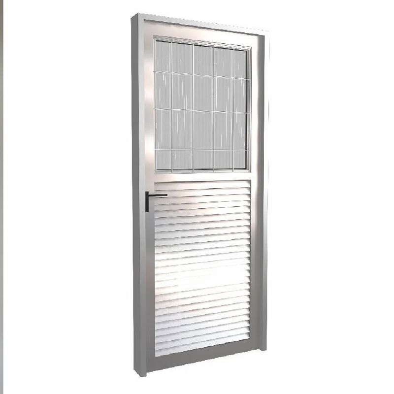 Porta-de-Aluminio-Natural-Postigo-Vidro-Canelado-210x80cm-Lado-Direito-Quality