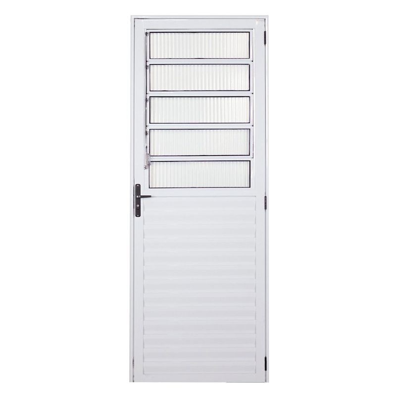 Porta-de-Aluminio-Branco-Basculante-Vidro-Liso-210x80cm-Lado-Direito-Quality