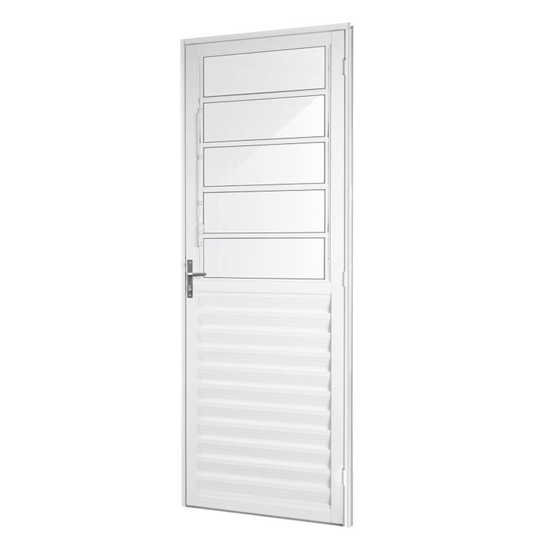 Porta-de-Aluminio-Branco-Basculante-Vidro-Liso-210x80cm-Lado-Direito-Quality