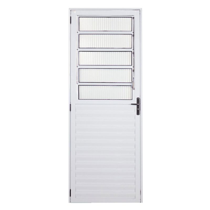 Porta-de-Aluminio-Branco-Basculante-Vidro-Liso-210x80cm-Lado-Esquerdo-Quality