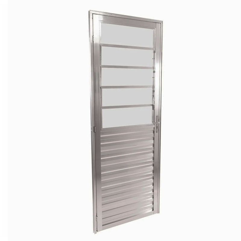 Porta-de-Aluminio-Natural-Basculante-Vidro-Canelado-210x80cm-Lado-Esquerdo-Quality