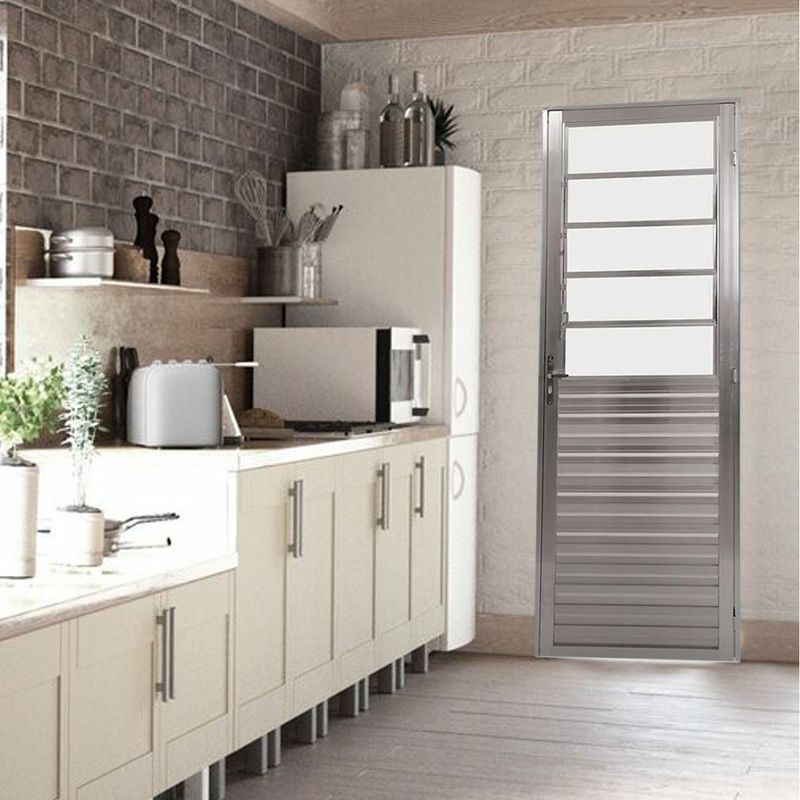 Porta-de-Aluminio-Natural-Basculante-Vidro-Canelado-210x80cm-Lado-Esquerdo-Quality