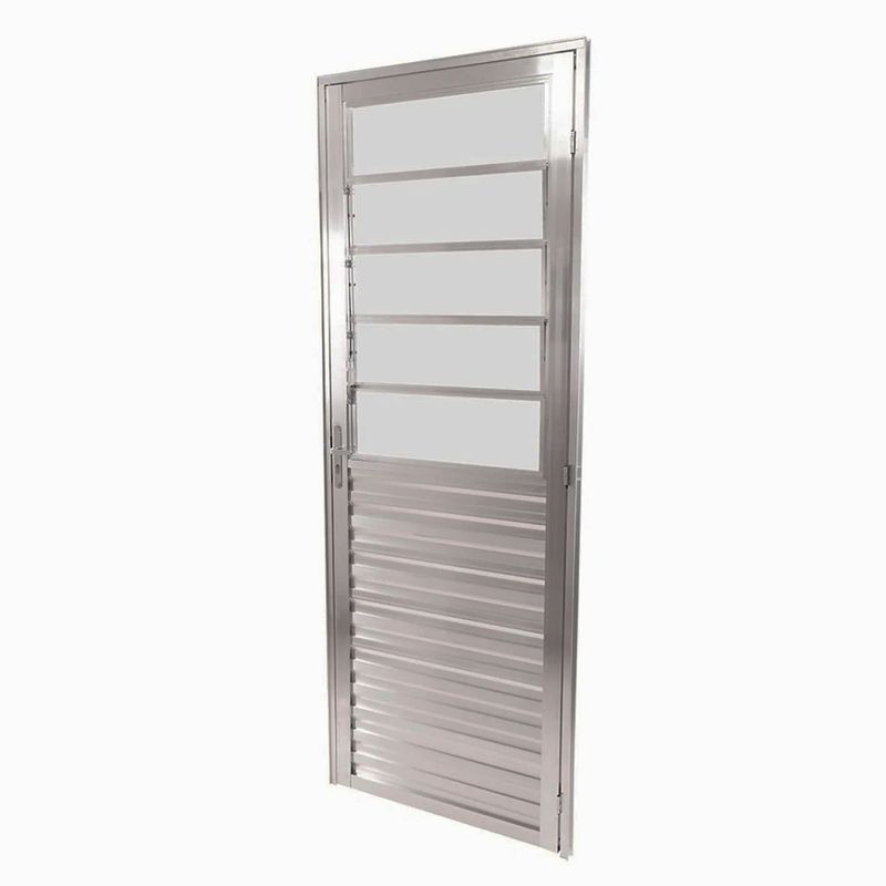 Porta-de-Aluminio-Natural-Basculante-Vidro-Canelado-210x80cm-Lado-Direito-Quality
