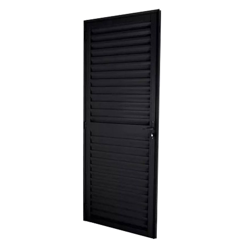 Porta-de-Aluminio-Preto-Veneziana-210x70cm-Lado-Esquerdo-Quality