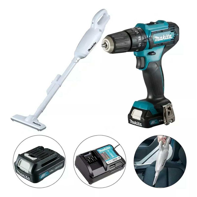 Furadeira-Parafusadeira-a-Bateria-Makita-12V---Aspirador-de-Po-Portatil