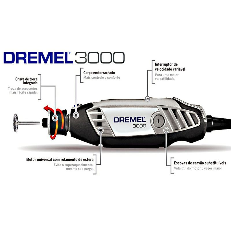 Micro-Retifica-Dremel-3000-Com-31-Acessorios